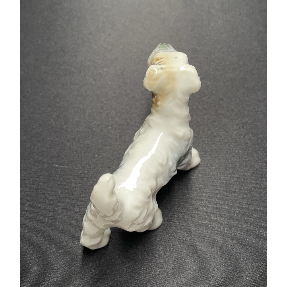 Vintage 1950s Wirehair Fox Terrier Porcelain Dog Figurine. Marked Made in Japan. - Picture 7 of 10